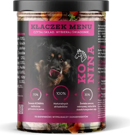 Słoik Kłaczek Menu Konina, 400 g