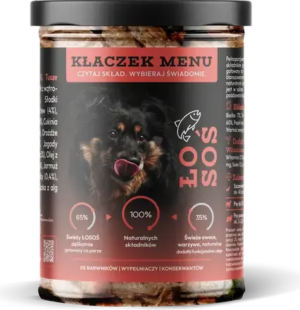 Słoik Kłaczek Menu Łosoś, 400 g